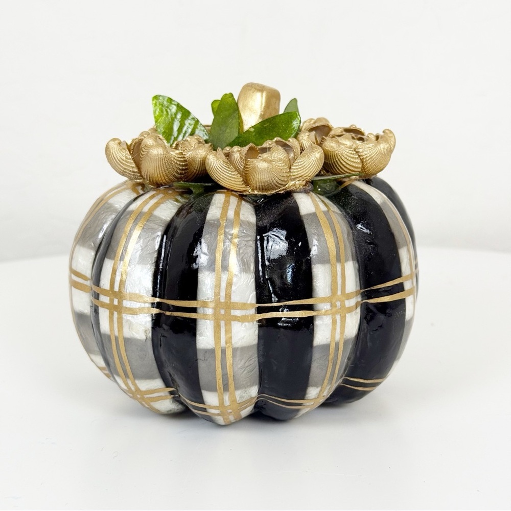 Mackenzie Childs Autumn Spice Capiz Pumpkin